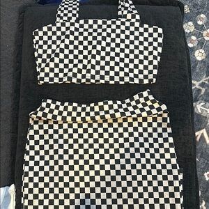 Black and White Checkered Two-Piece Set